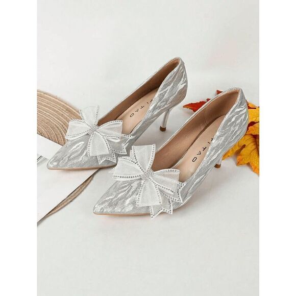 ✨ 2pcs White Bowknot Rhinestone Shoe Jewelry Clips Decor Accessories NEW - Picture 11 of 15